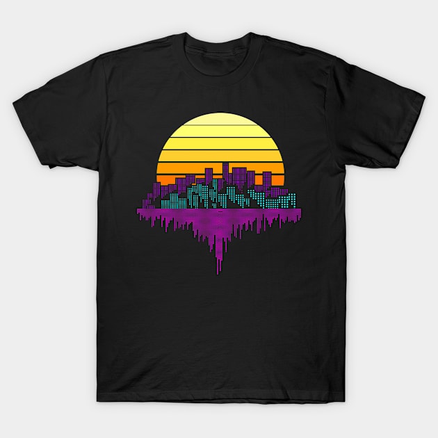 Vintage Retro 80s Sunset City Gift T-Shirt by Delightful Designs